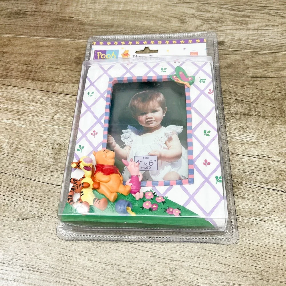 Disney Winnie the Pooh Tigger Piglet 4x6 Photo Frame Stepping Stones NIP Vintage